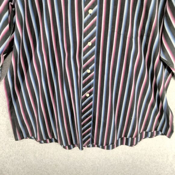 Ted Baker London Button Down Shirt Mens Sz 16.5-34/35 Black Multi Striped - Picture 3 of 11